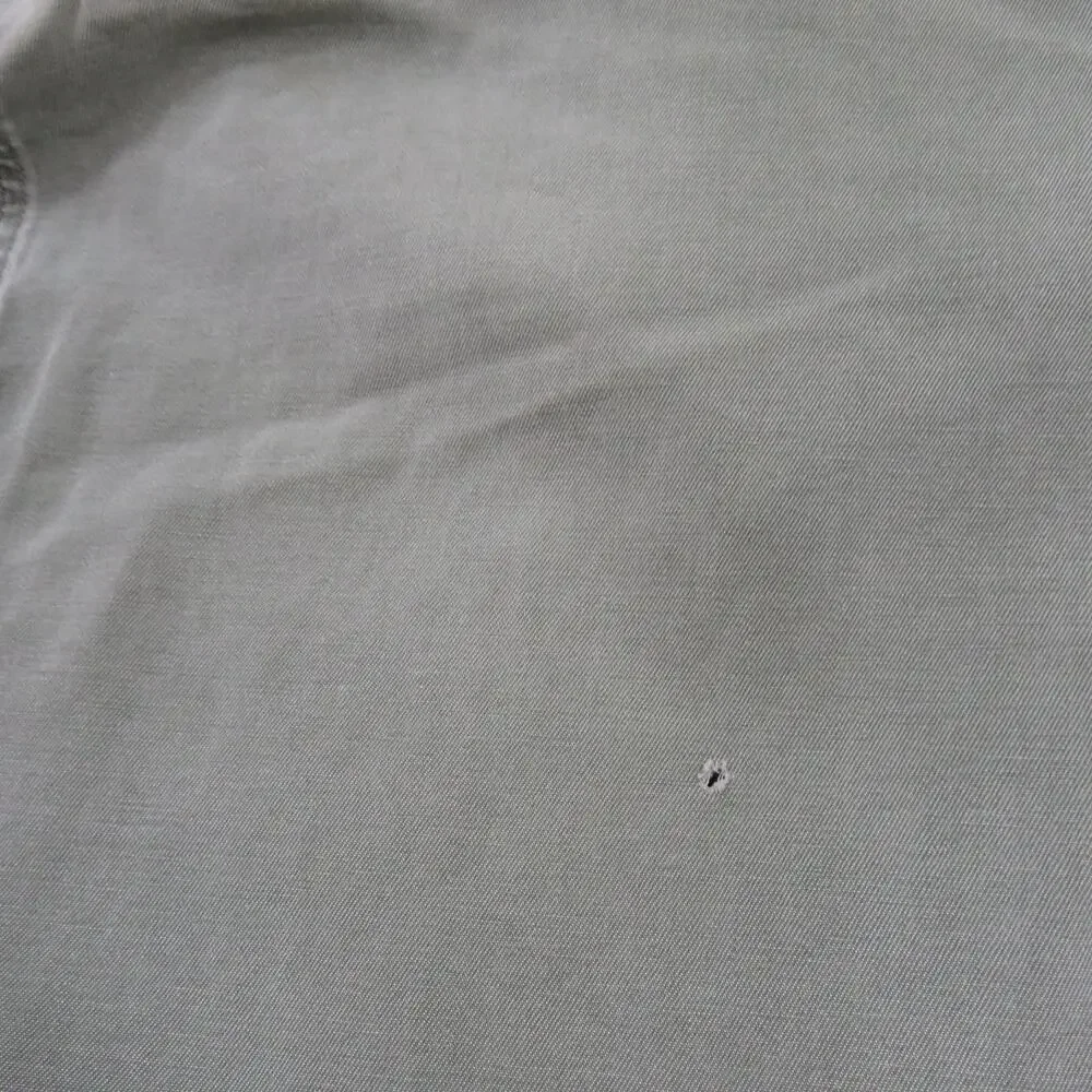 Army Cotton Sateen Shirt, Utility Button Down, Green, Sz M? 1960s